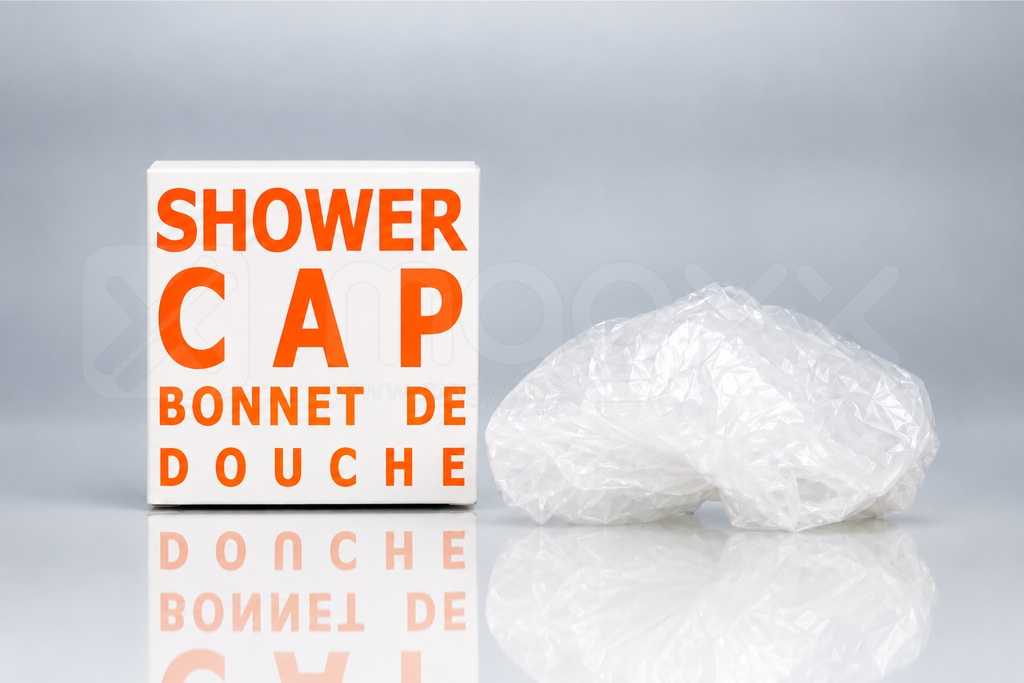 [0,16€] Zest Shower Cap — Cardboard Box